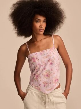 NWT Lucky Brand Festival Hanky Hem Scarf Top